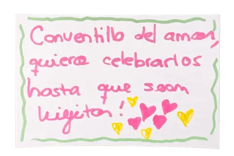 Mensajito escrito a mano por unx conventillerx