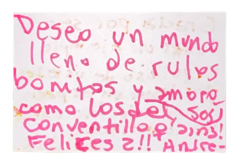Mensajito escrito a mano por unx conventillerx
