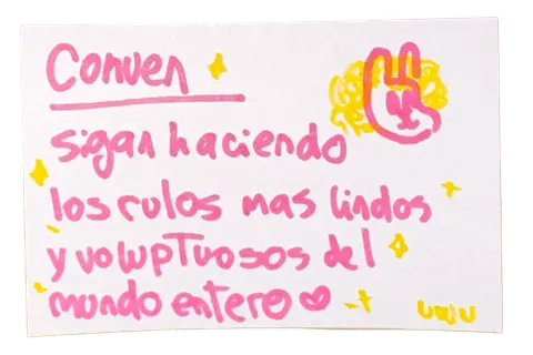 Mensajito escrito a mano por unx conventillerx