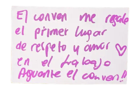 Mensajito escrito a mano por unx conventillerx