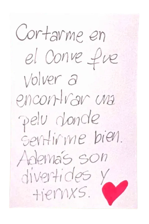 Mensajito escrito a mano por unx conventillerx