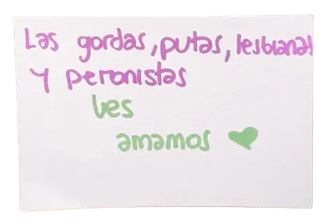 Mensajito escrito a mano por unx conventillerx